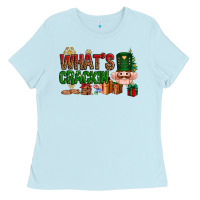Baby Blue What's crackin Christmas Ladies Tee - NancyCooperArtShop