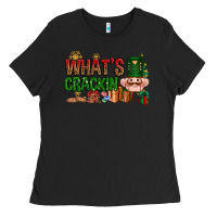 Black What's crackin Christmas Ladies Tee - NancyCooperArtShop