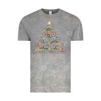 Cloud Rock bicycle christmas tree funny biker bicyclist xmas for family long slee Vintage Tee - lanVoArt