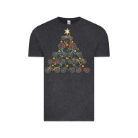 Vintage Black bicycle christmas tree funny biker bicyclist xmas for family long slee Vintage Tee - lanVoArt