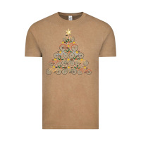 Vintage Coffee bicycle christmas tree funny biker bicyclist xmas for family long slee Vintage Tee - lanVoArt