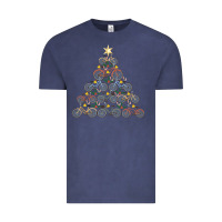 Vintage Denim bicycle christmas tree funny biker bicyclist xmas for family long slee Vintage Tee - lanVoArt