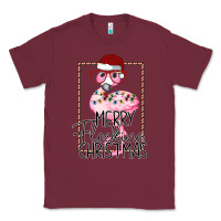 Burgundy Merryy Flocking Christmas Flamingo Classic Tee - Bettercallsaul