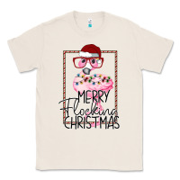 Natural Merryy Flocking Christmas Flamingo Classic Tee - Bettercallsaul