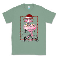 Sage Merryy Flocking Christmas Flamingo Classic Tee - Bettercallsaul