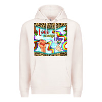 Pale Pink Pride lgbtq love always wins peace gender symbol Premium Hoodie - BundleAndBundleShop