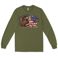 Army Green Love America Eagle 4th of july Long Sleeve Tee - HowdyJamesFarm