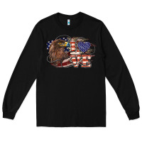 Black Love America Eagle 4th of july Long Sleeve Tee - HowdyJamesFarm