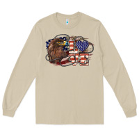 Mushroom Love America Eagle 4th of july Long Sleeve Tee - HowdyJamesFarm