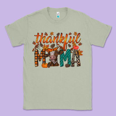 Thankful Mama Cow Classic Tee Designed By Racoondesign