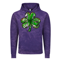 Cloud Purple shamrock with leopard and cowhide Vintage Hoodie - NancyCooperArtShop