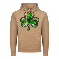 Vintage Coffee shamrock with leopard and cowhide Vintage Hoodie - NancyCooperArtShop