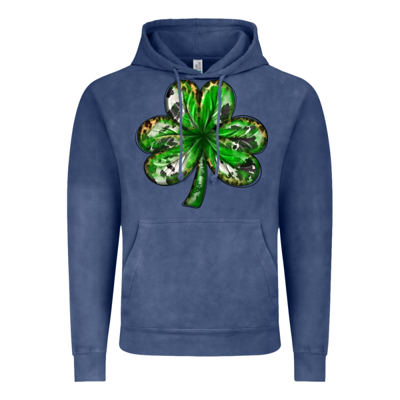 Shamrock With Leopard And Cowhide Vintage Hoodie by NancyCooperArtShop | Teevron