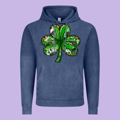 Shamrock With Leopard And Cowhide Vintage Hoodie Designed By Nancycooperartshop