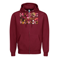 Burgundy my dog is my valentine Zipper Hoodie - FaDigitalArtStudio
