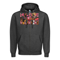 Charcoal Heather my dog is my valentine Zipper Hoodie - FaDigitalArtStudio