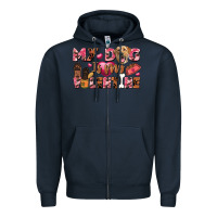 Navy my dog is my valentine Zipper Hoodie - FaDigitalArtStudio