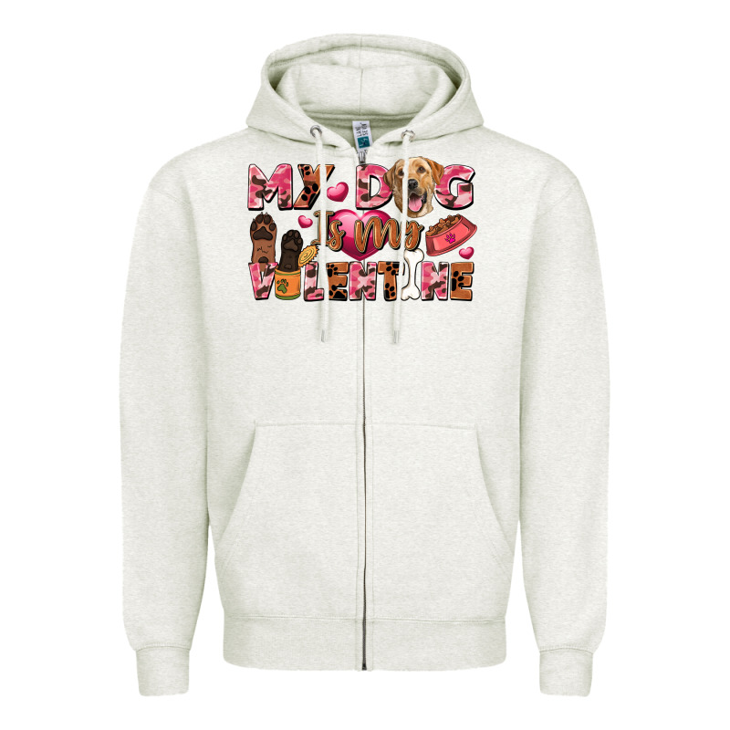 My Dog Is My Valentine Zipper Hoodie by FaDigitalArtStudio | Teevron