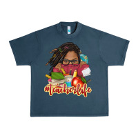 Midnight Navy afro woman teacher life Urban Heavy Tee - NancyCooperArtShop
