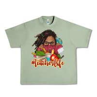 Oil Green afro woman teacher life Urban Heavy Tee - NancyCooperArtShop