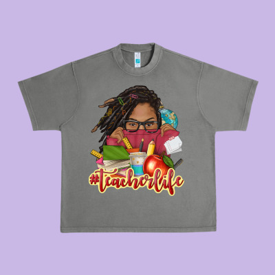 Afro Woman Teacher Life Urban Heavy Tee Designed By Nancycooperartshop