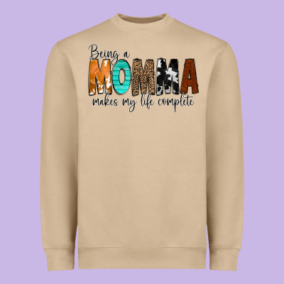 Being A Momma Makes My Life Complete Heavyweight Sweatshirt Designed By Cowcowdesign