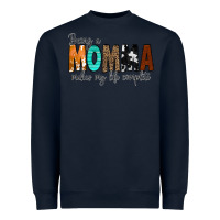 Navy Being a Momma Makes My Life Complete Heavyweight Sweatshirt - CowCowDesign
