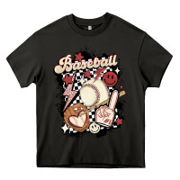 Asphalt checkered retro baseball Heavy Core Tee - MaliasSmallBusiness