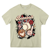 Mossy checkered retro baseball Heavy Core Tee - MaliasSmallBusiness