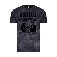 Cloud Black wanted bonnie and clyde, distressed Vintage Tee - lanVoArt