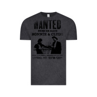Vintage Black wanted bonnie and clyde, distressed Vintage Tee - lanVoArt