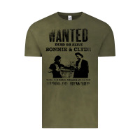 Vintage Olive wanted bonnie and clyde, distressed Vintage Tee - lanVoArt