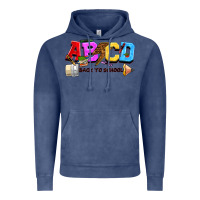 Vintage Denim abcd back to school Vintage Hoodie - NancyCooperArtShop
