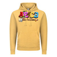 Vintage Mustard abcd back to school Vintage Hoodie - NancyCooperArtShop