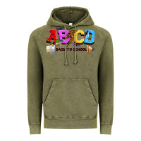 Vintage Olive abcd back to school Vintage Hoodie - NancyCooperArtShop