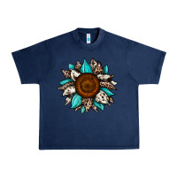Navy sunflower cowhide Urban Heavy Tee - JahusDesignShop