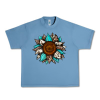 Pebble Blue sunflower cowhide Urban Heavy Tee - JahusDesignShop