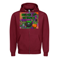 Burgundy drink up witches tumbler Zipper Hoodie - BundleAndBundleShop