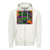 Oatmeal Heather drink up witches tumbler Zipper Hoodie - BundleAndBundleShop