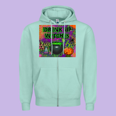 Drink Up Witches Tumbler Zipper Hoodie Designed By Bundleandbundleshop