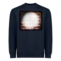 Navy America Wood Flag with bBeach Effect Heavyweight Sweatshirt - CowCowDesign