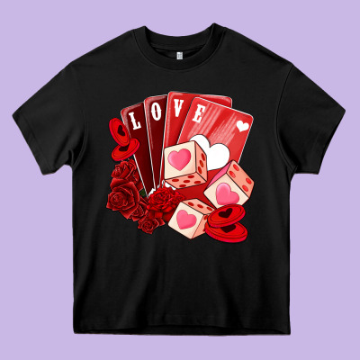 Valentines Day Feeling Lucky Heavy Core Tee Designed By Nancycooperartshop