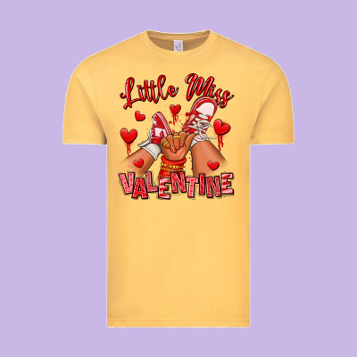 Little Miss Valentine Afro Kid Sneakers Vintage Tee Designed By Ranaportraitstore