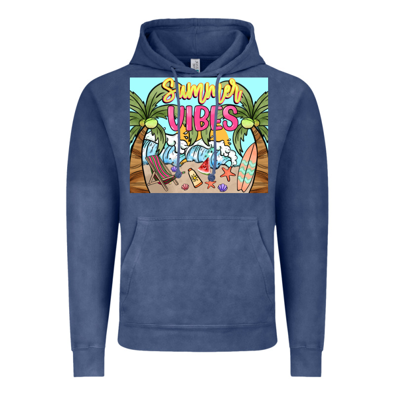 Summer Vibes Vintage Hoodie by NancyCooperArtShop | Teevron