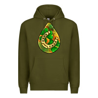 Army Green st.patrick's teardrop earrings Premium Hoodie - FaDigitalArtStudio
