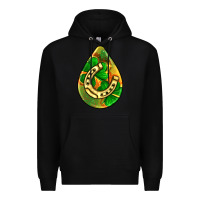 Black st.patrick's teardrop earrings Premium Hoodie - FaDigitalArtStudio