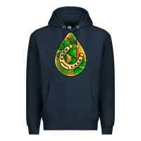 Navy st.patrick's teardrop earrings Premium Hoodie - FaDigitalArtStudio