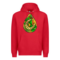 Red st.patrick's teardrop earrings Premium Hoodie - FaDigitalArtStudio