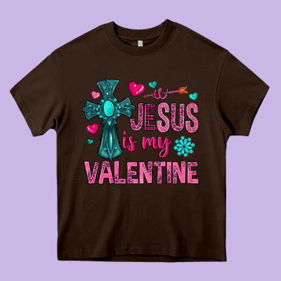 Jesus Is My Valentine Heavy Core Tee Designed By Nancycooperartshop