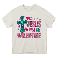 Cream jesus is my valentine Heavy Core Tee - NancyCooperArtShop
